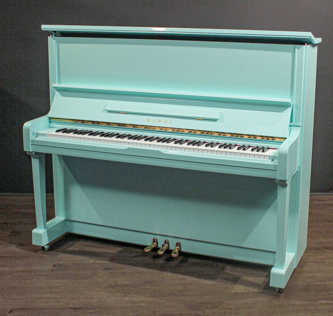 Kawai 49'' Studio Upright Piano Polished St. Lucia Blue | Upright Pianos