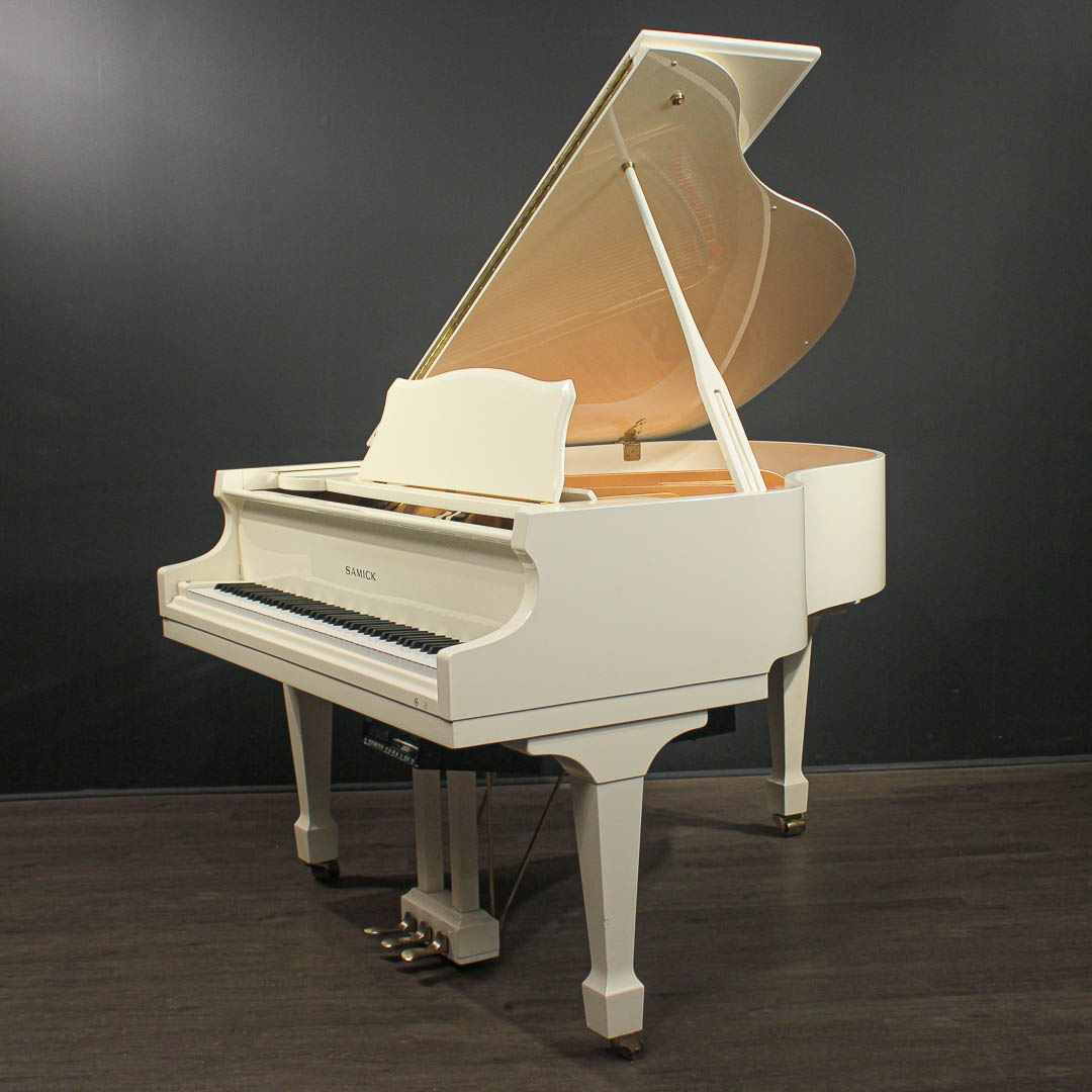 Samick 5'1'' Player Baby Grand Piano White/Ivory PianoDisc | Grand Pianos