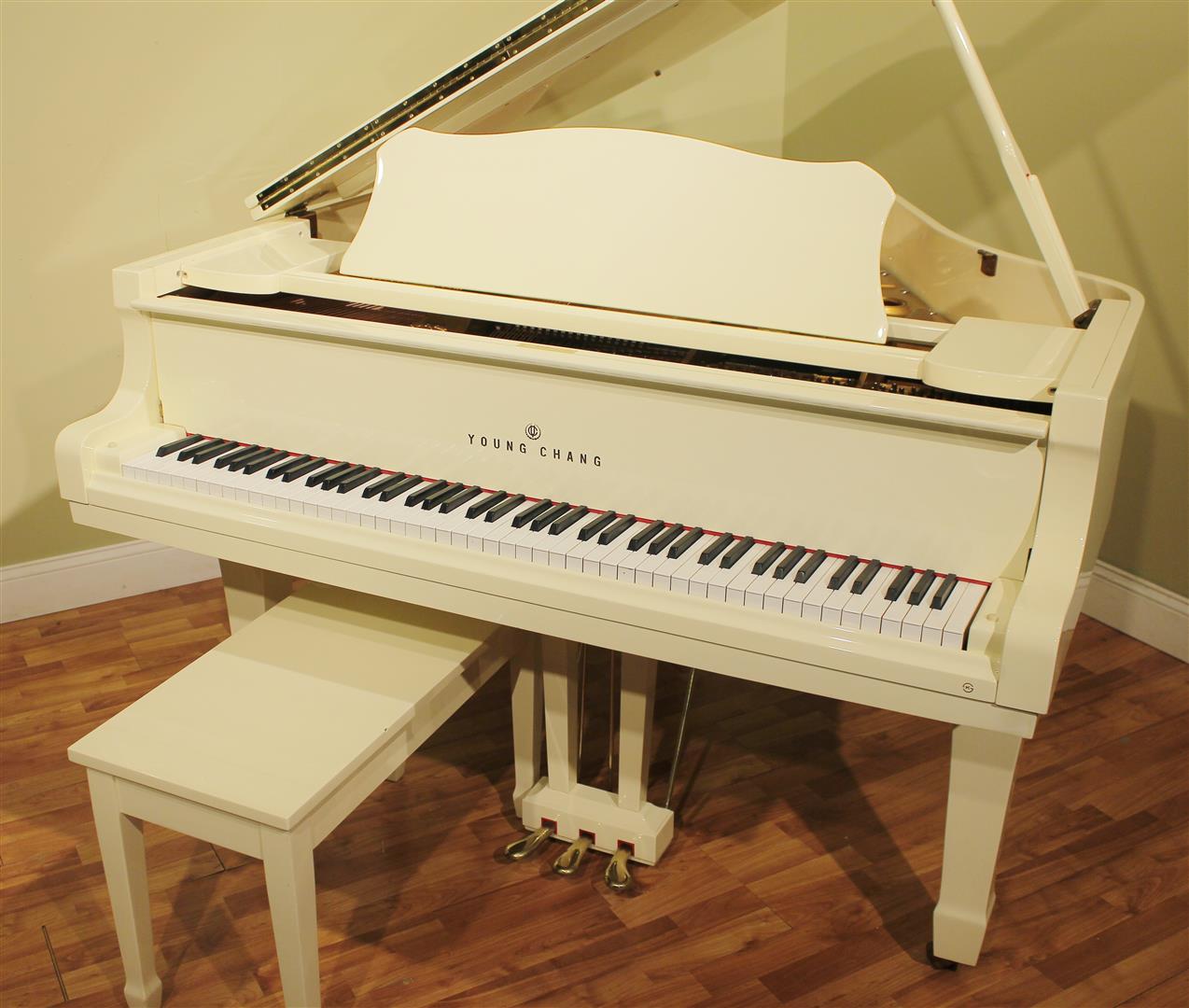 Young chang baby grand piano ivory white 5 2 ebay